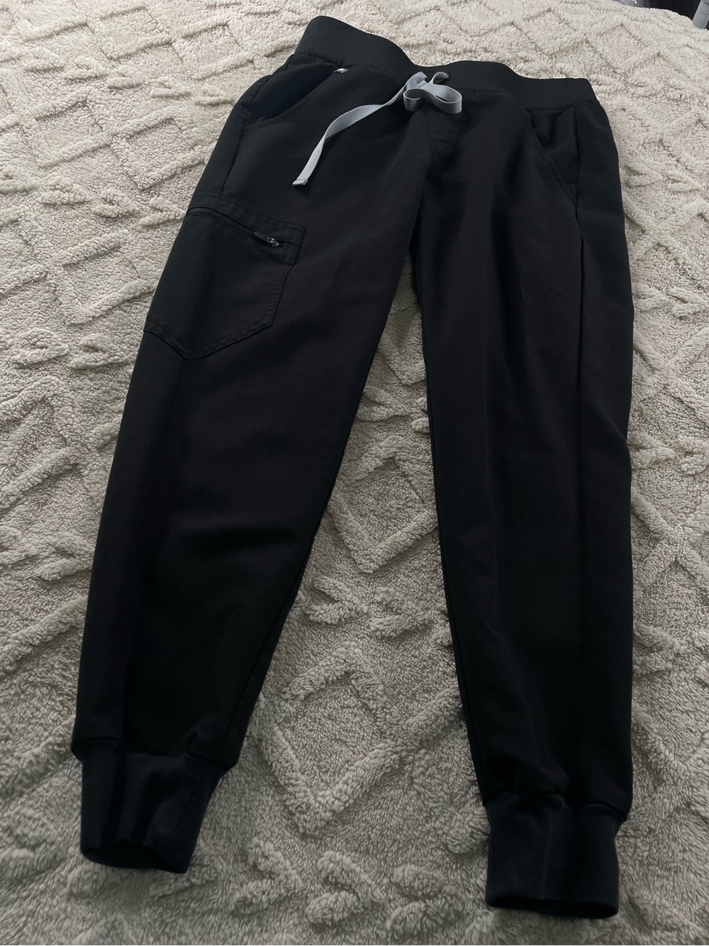 Figs Black Scrub Joggers Size XXS Medical Staff
